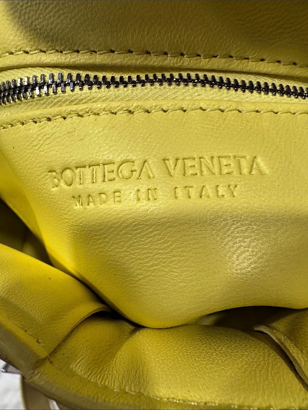 Bottega Veneta Padded Cassette Bag Mini Shoulder Bag in Yellow Leather - Picture 10 of 11